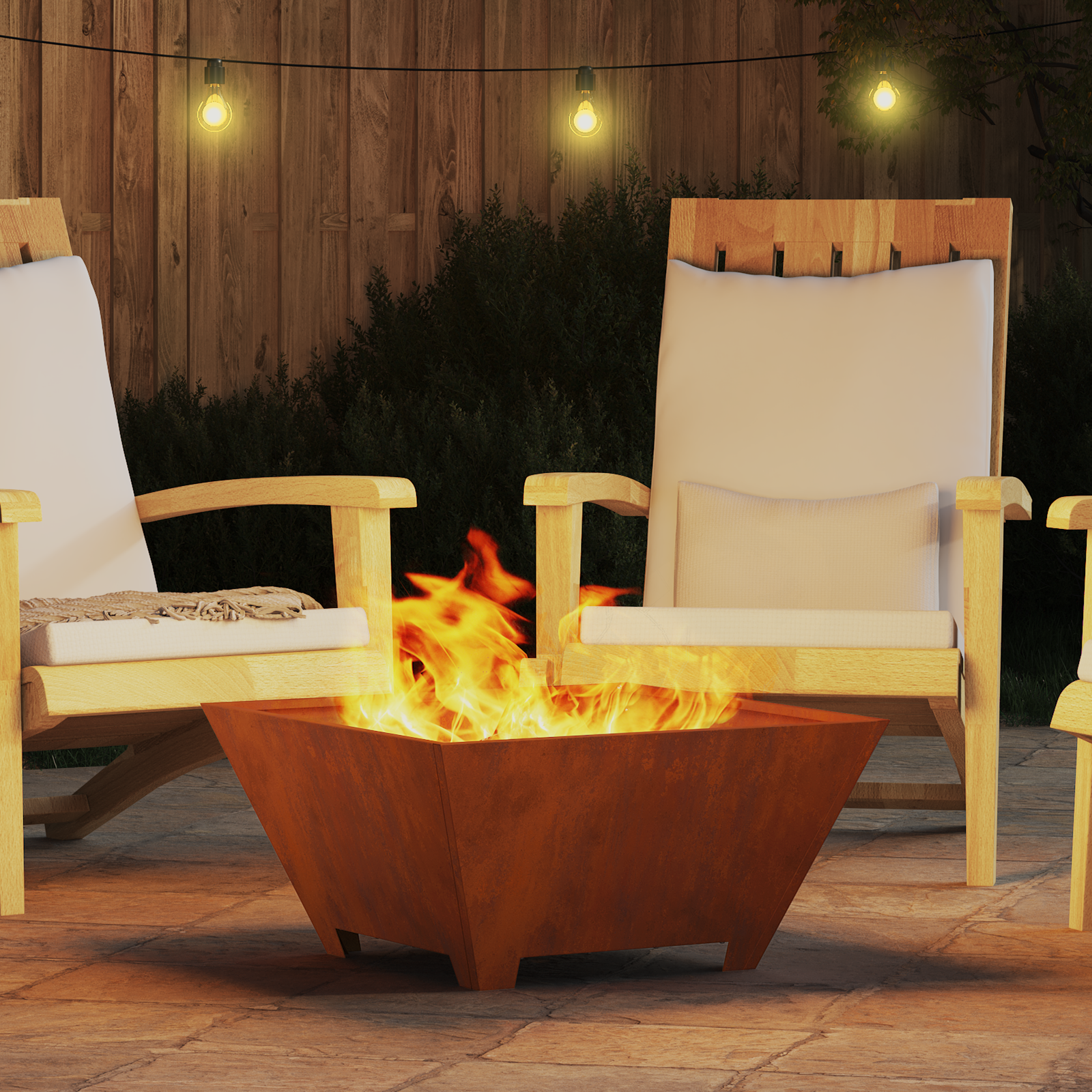 Fire Pit Brown 60 x 60 x 30 cm Steel