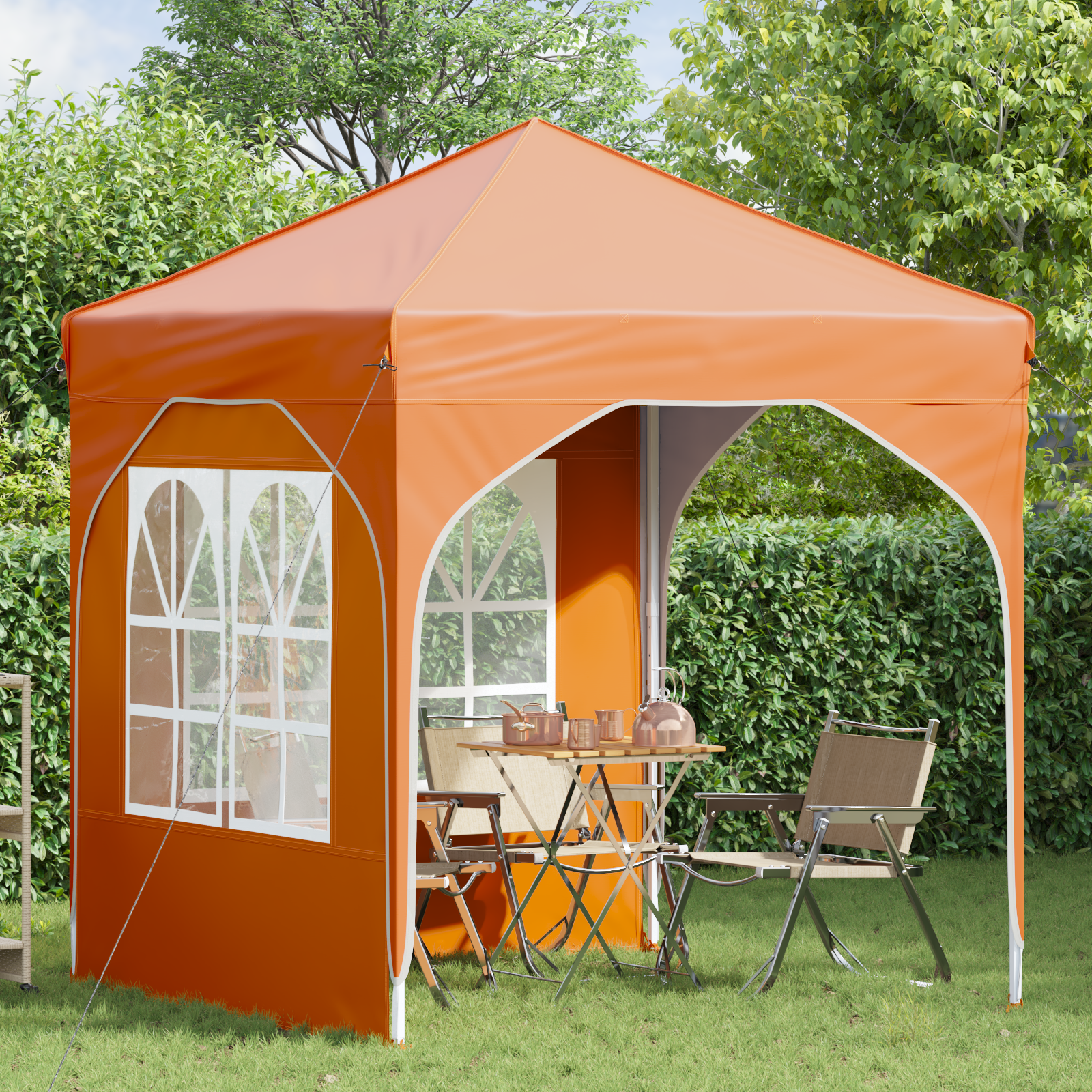 Pop-up šventinis palapinė 192 x 192 x 245 cm Oranžinė