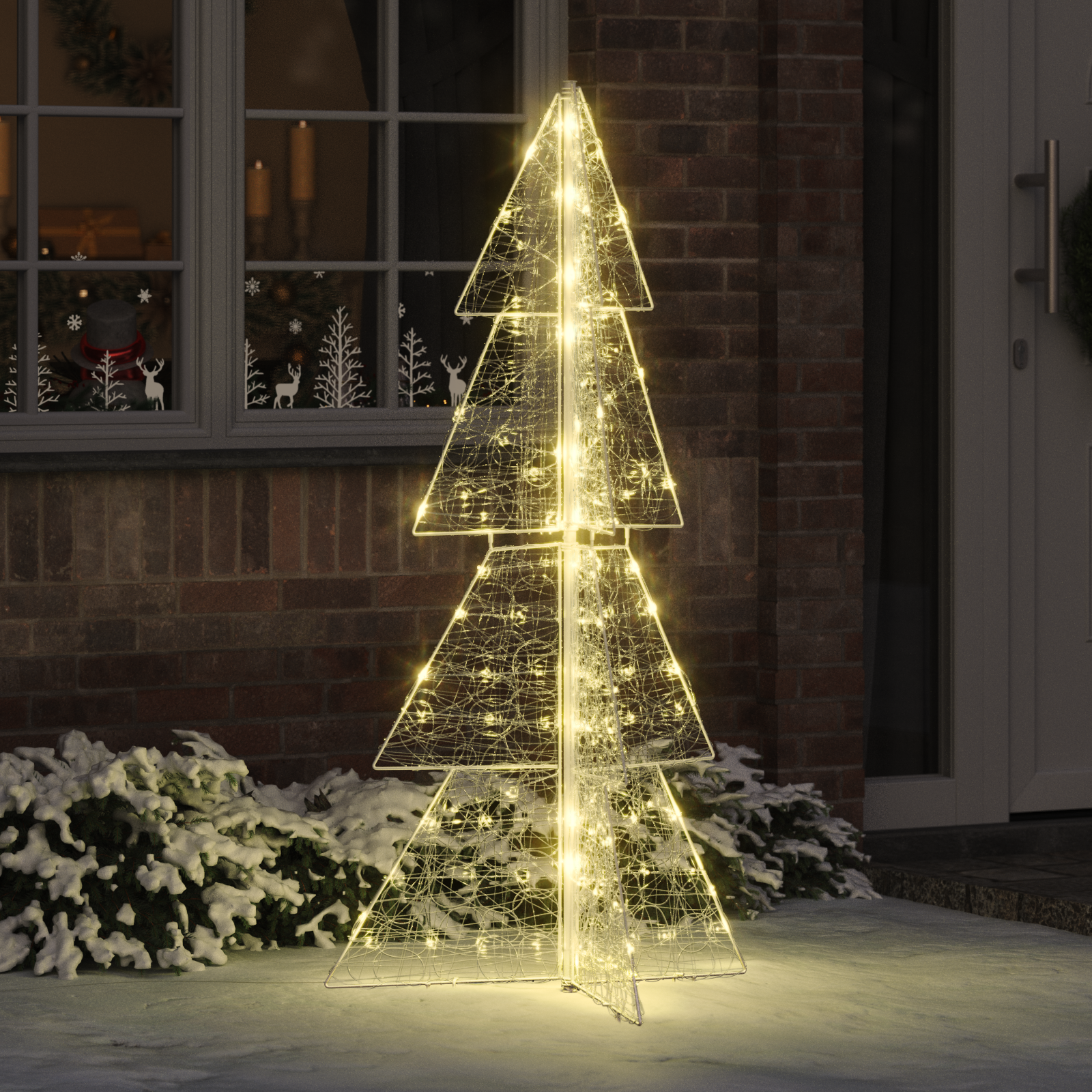 Kalėdų eglutė su 160 LED Šilta balta 150 cm Akrilas
