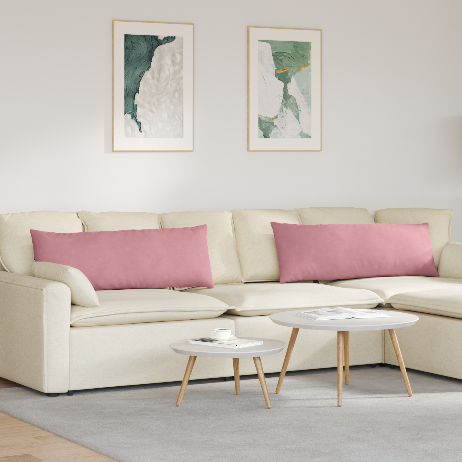 Sofa Cushions 2 pcs Pink 120 x 40 cm Cordura Fabric