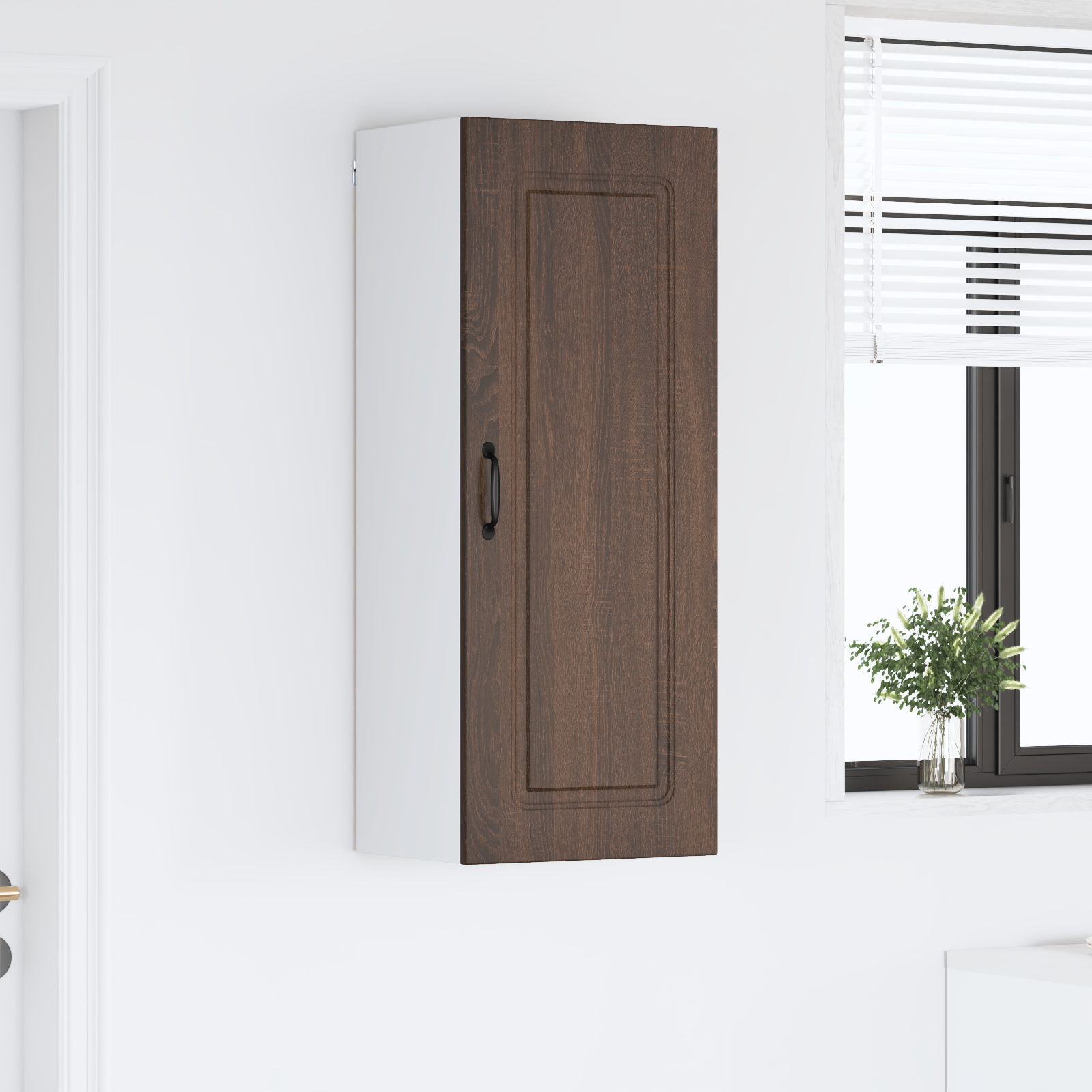Kitchen Wall Cabinet Brown Oak 40 x 31 x 100 cm