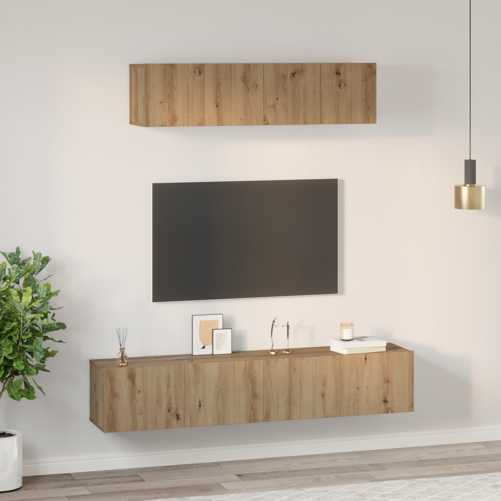 TV cabinet set 4 pcs Artisan oak