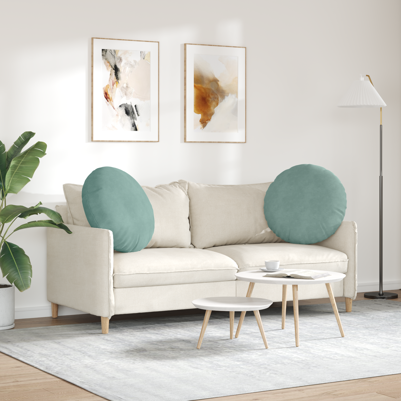 Sėdynių pagalvėlės 2 pcs Jūrinė žalia Ø 40 x 13 cm Aksomas