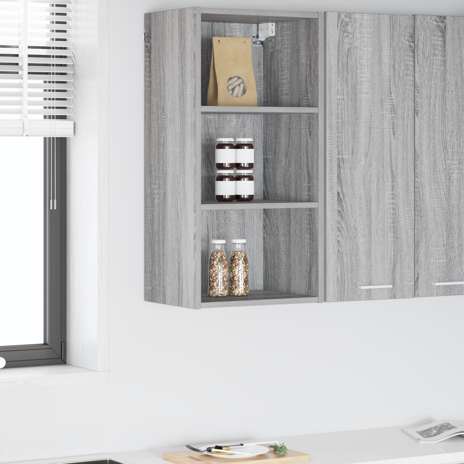 Wall Cabinet Riga Grey Sonoma 40 x 29.5 x 80 cm