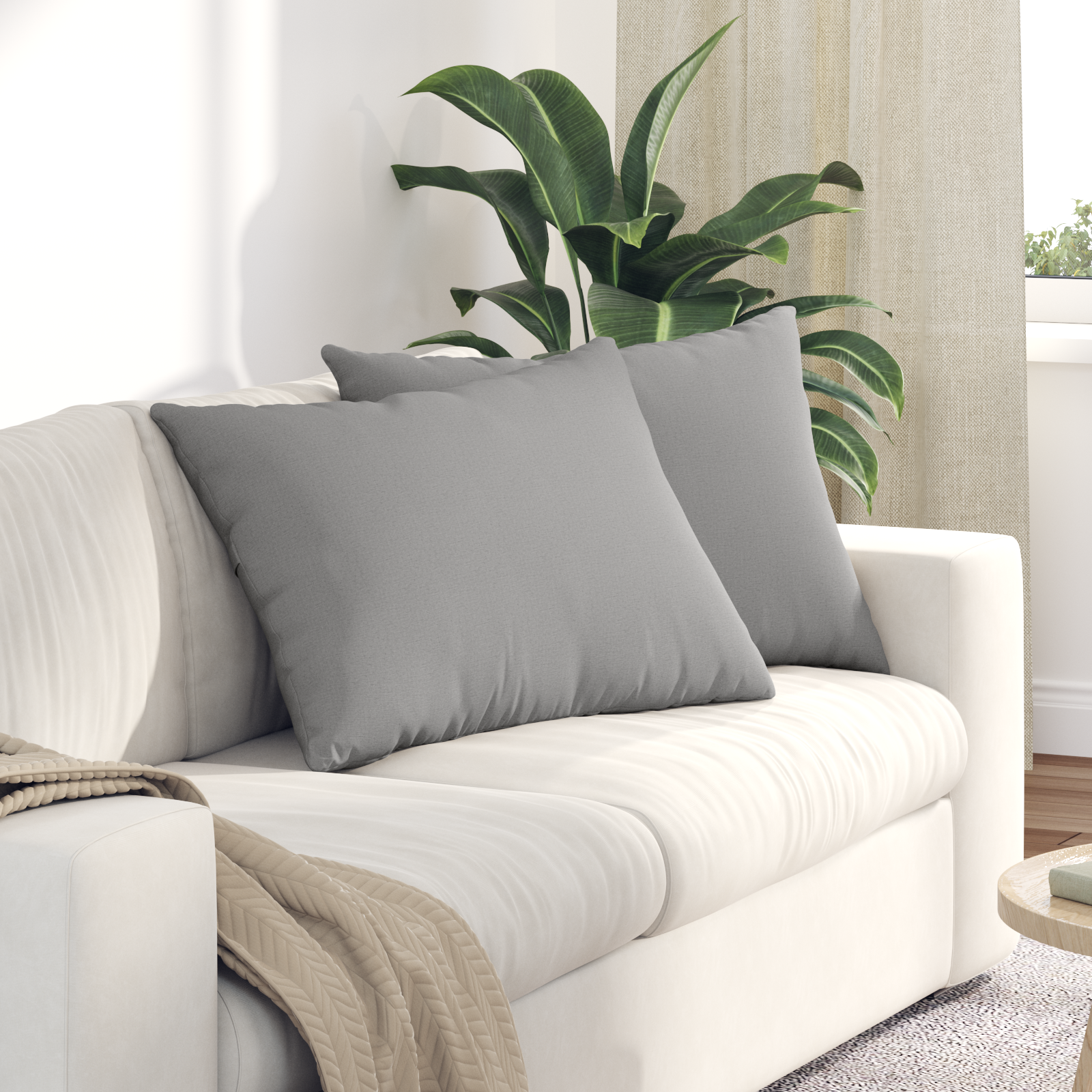 Sofa Pagalvės 2 pcs Pilka 70 x 50 cm audinys