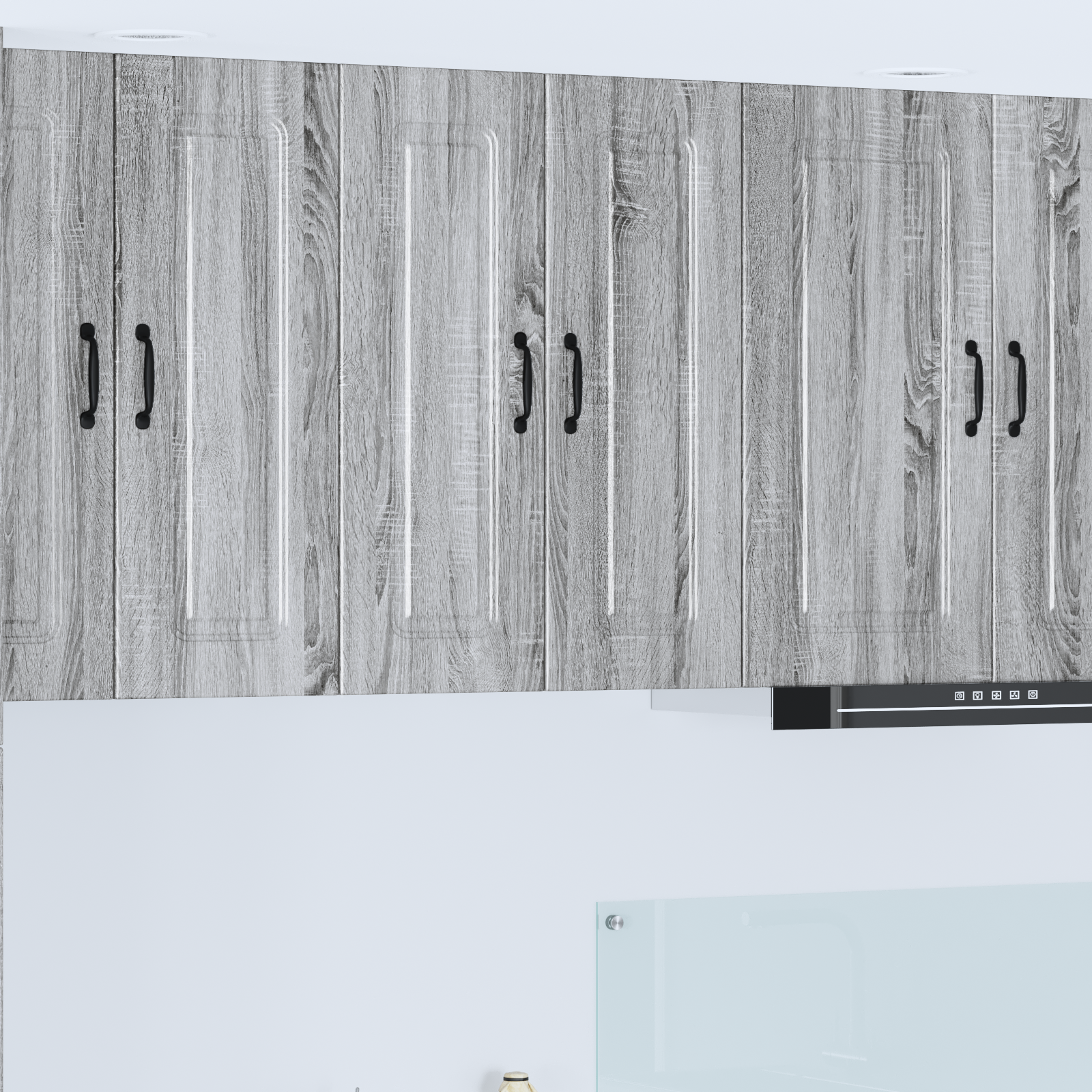 Virtuvės sieninė spintelė 2 pcs Pilkas Sonoma 30 x 31 x 80 cm
