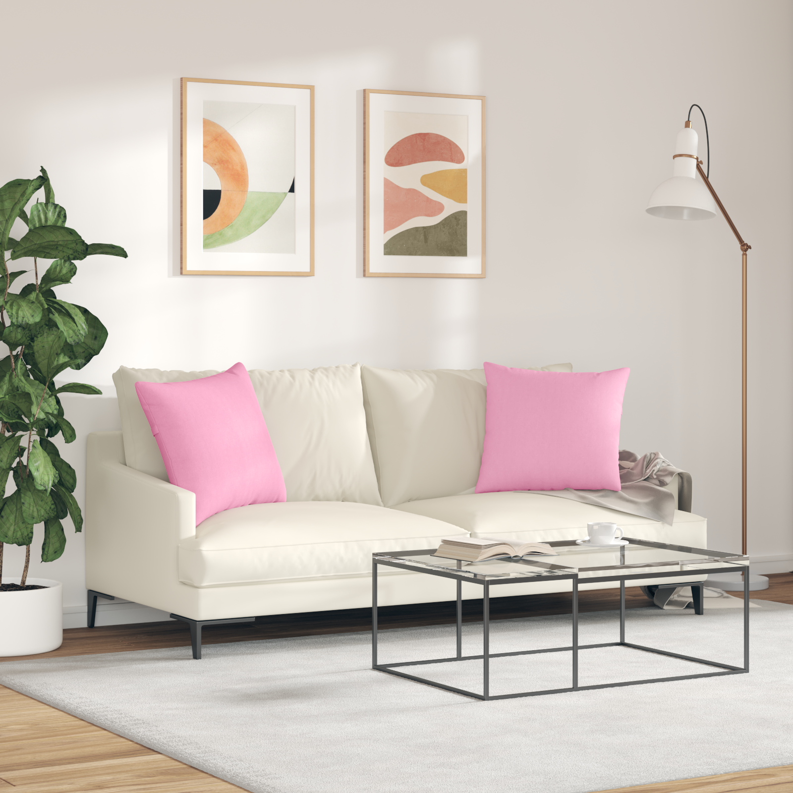 Sofa Pagalvės 2 pcs Rožinė 50 x 50 cm audinys