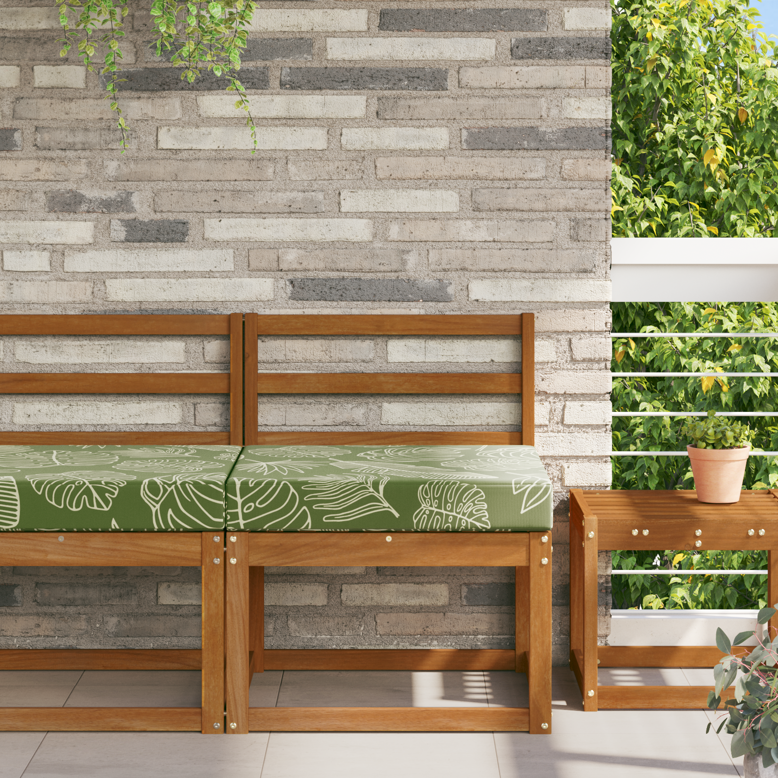 Lauko sofa pagalvėlė Lapų dizainas 60 x 60 x 8 cm Poliesteris