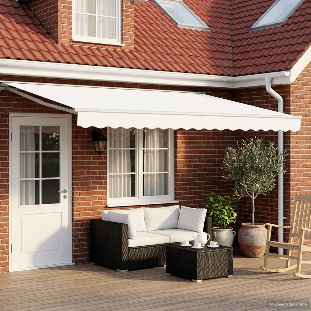 Elektrinė ištraukiama pavėsinė Baltas 4 × 3 m