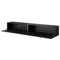 TV spintelė FREJA, 200 cm, juoda+auksinė