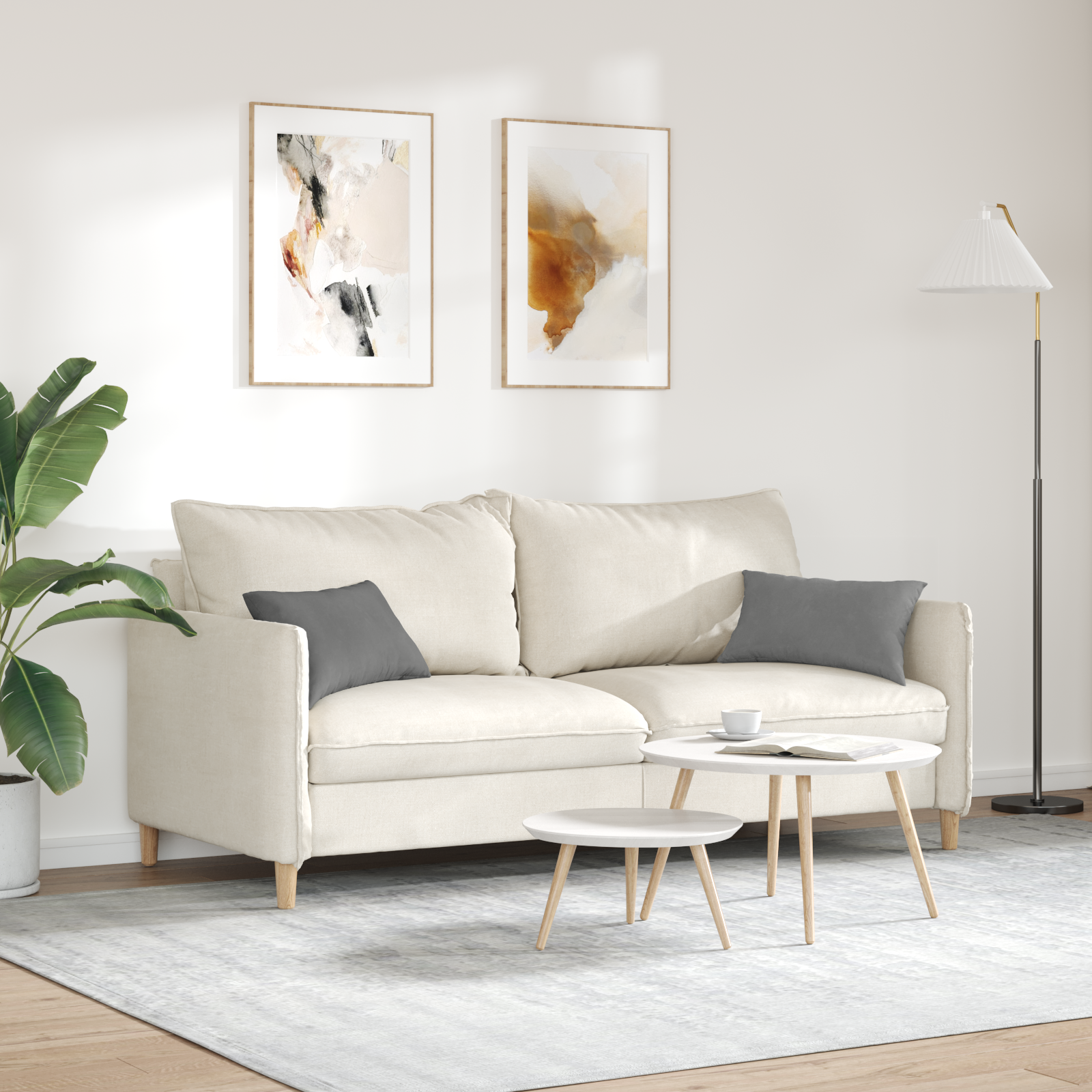 Sofa Pagalvės 2 pcs Tamsiai pilka 50 x 30 cm audinys