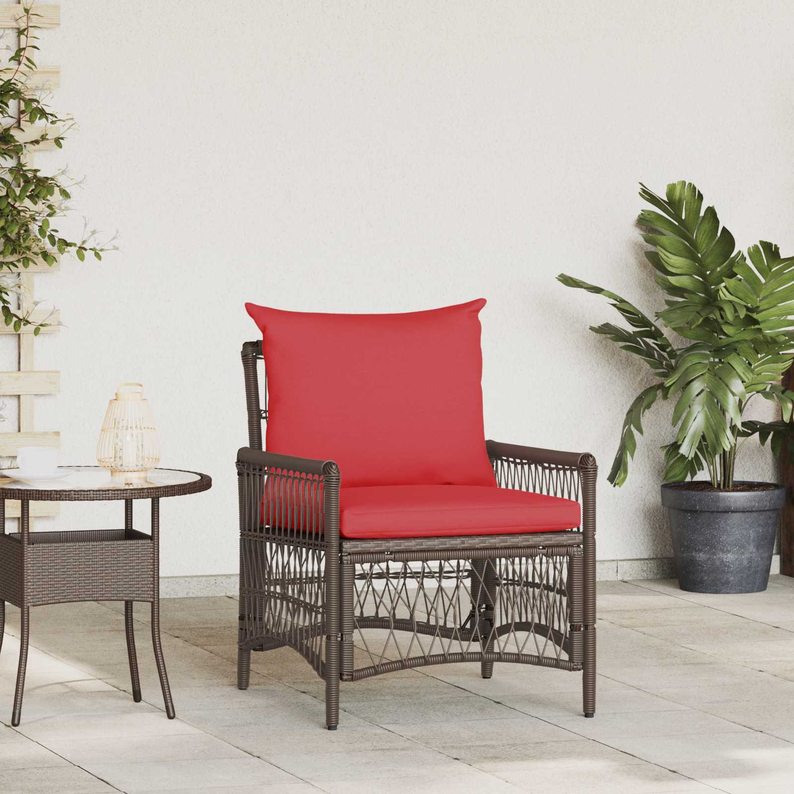 Garden Chair Brown 60 x 70 x 78cm polyrattan