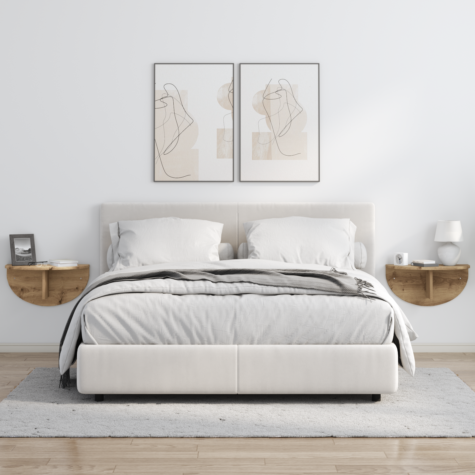 Sieninė lentyna 2 pcs Amatininkų ąžuolas 38 x 19 x 19 cm