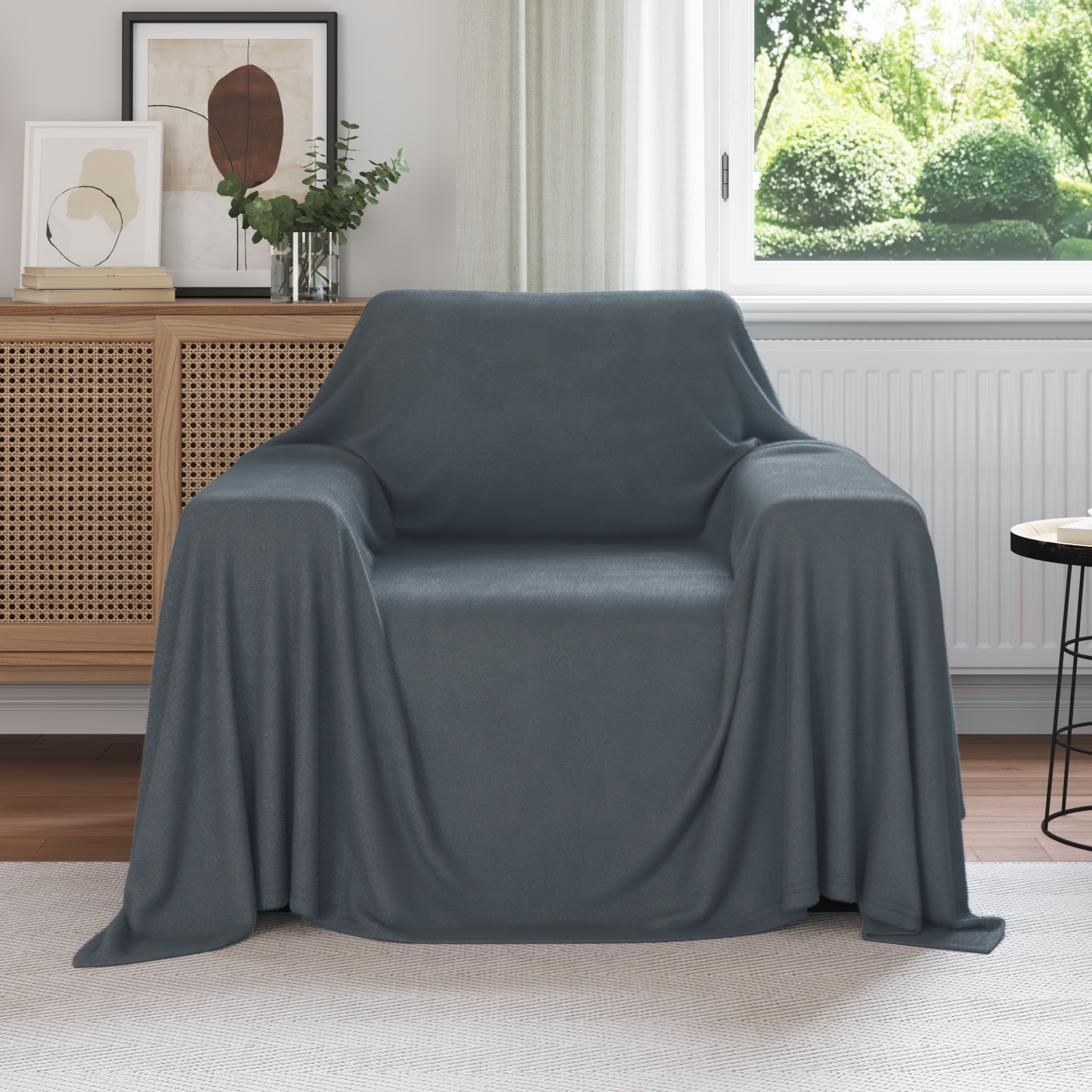 Apklotas Tamsiai pilka 210 x 140 cm Flysas