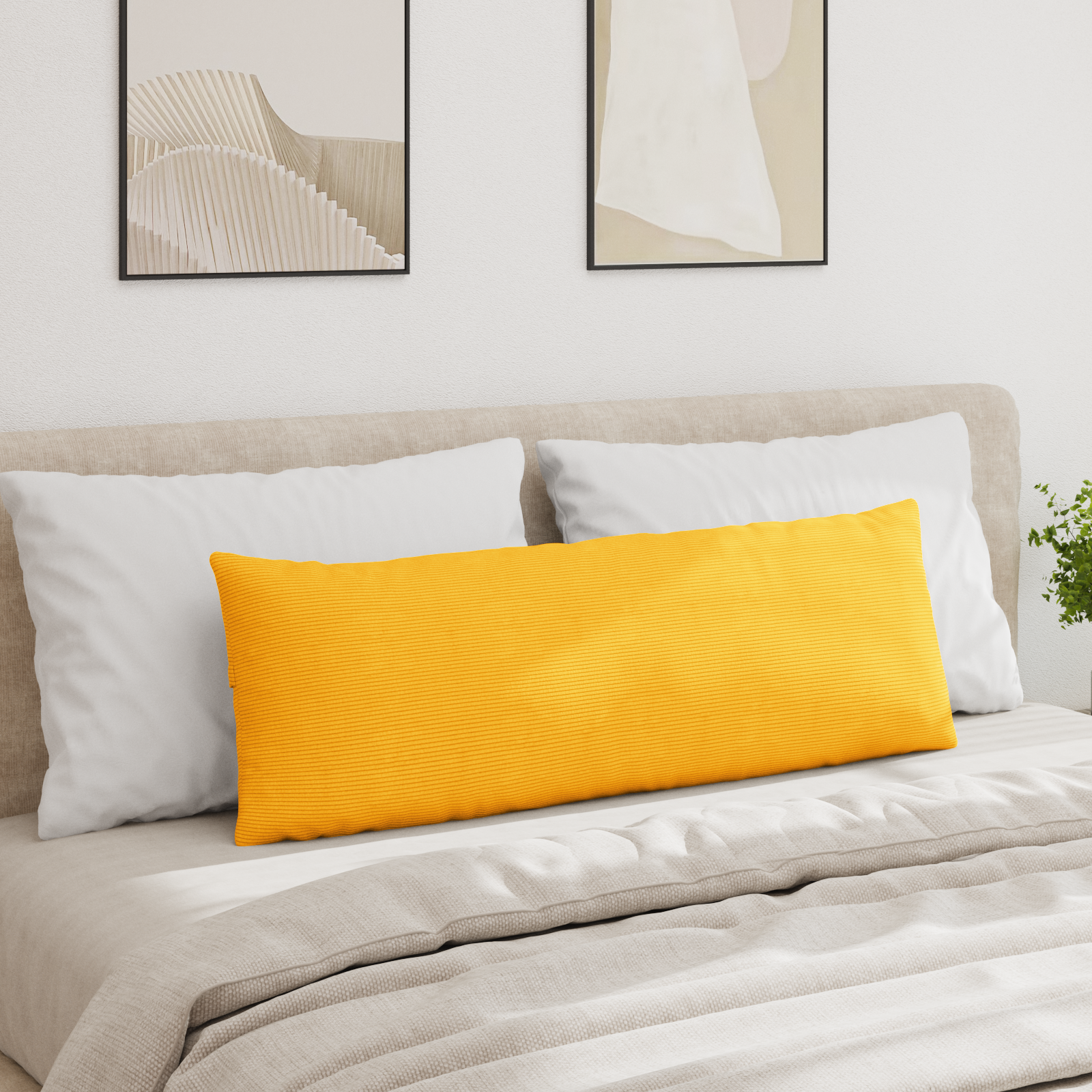 Sofa Pagalvės 2 pcs Šviesi geltona 120 x 40 cm