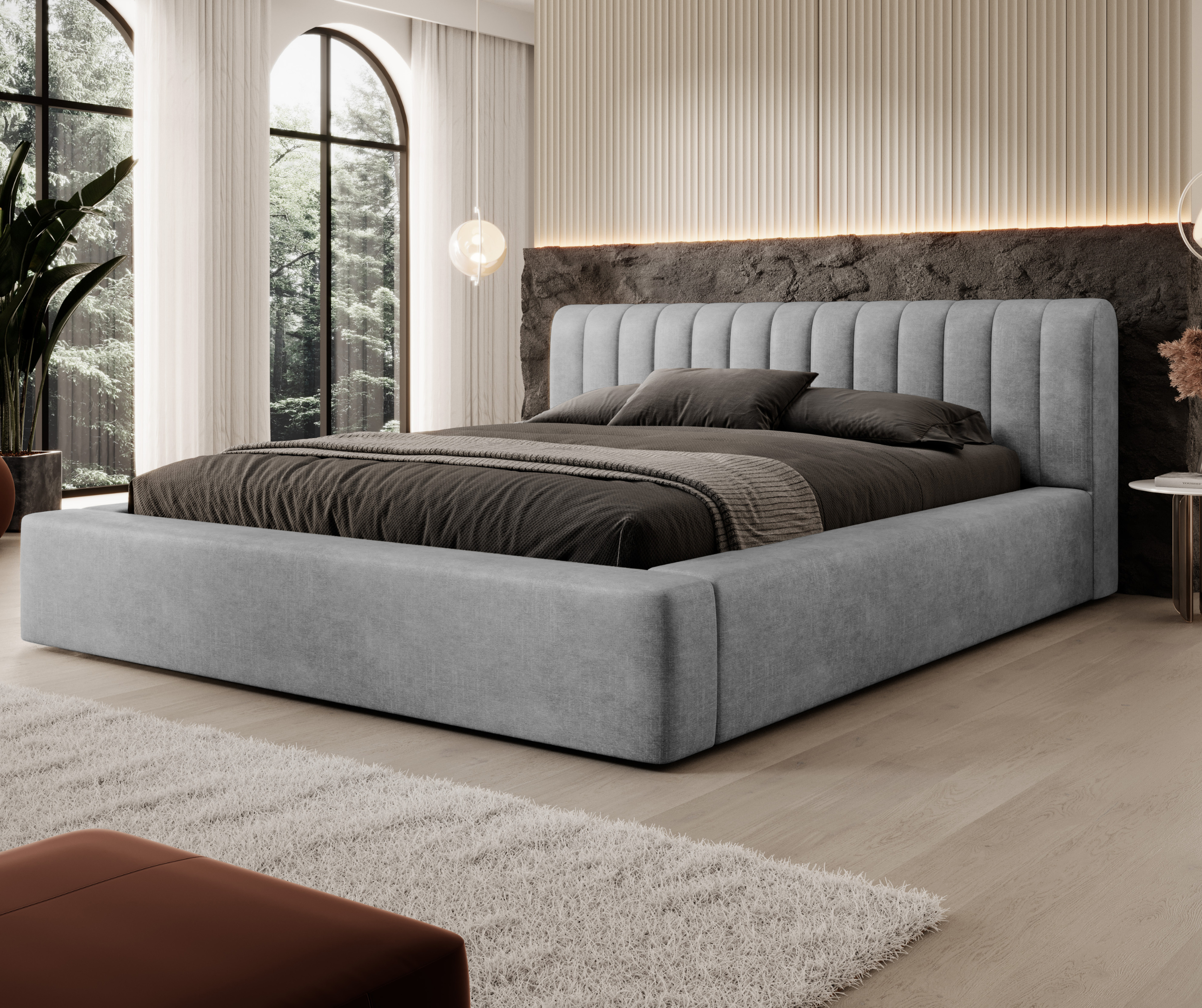 Lova AUKE, šviesiai pilka