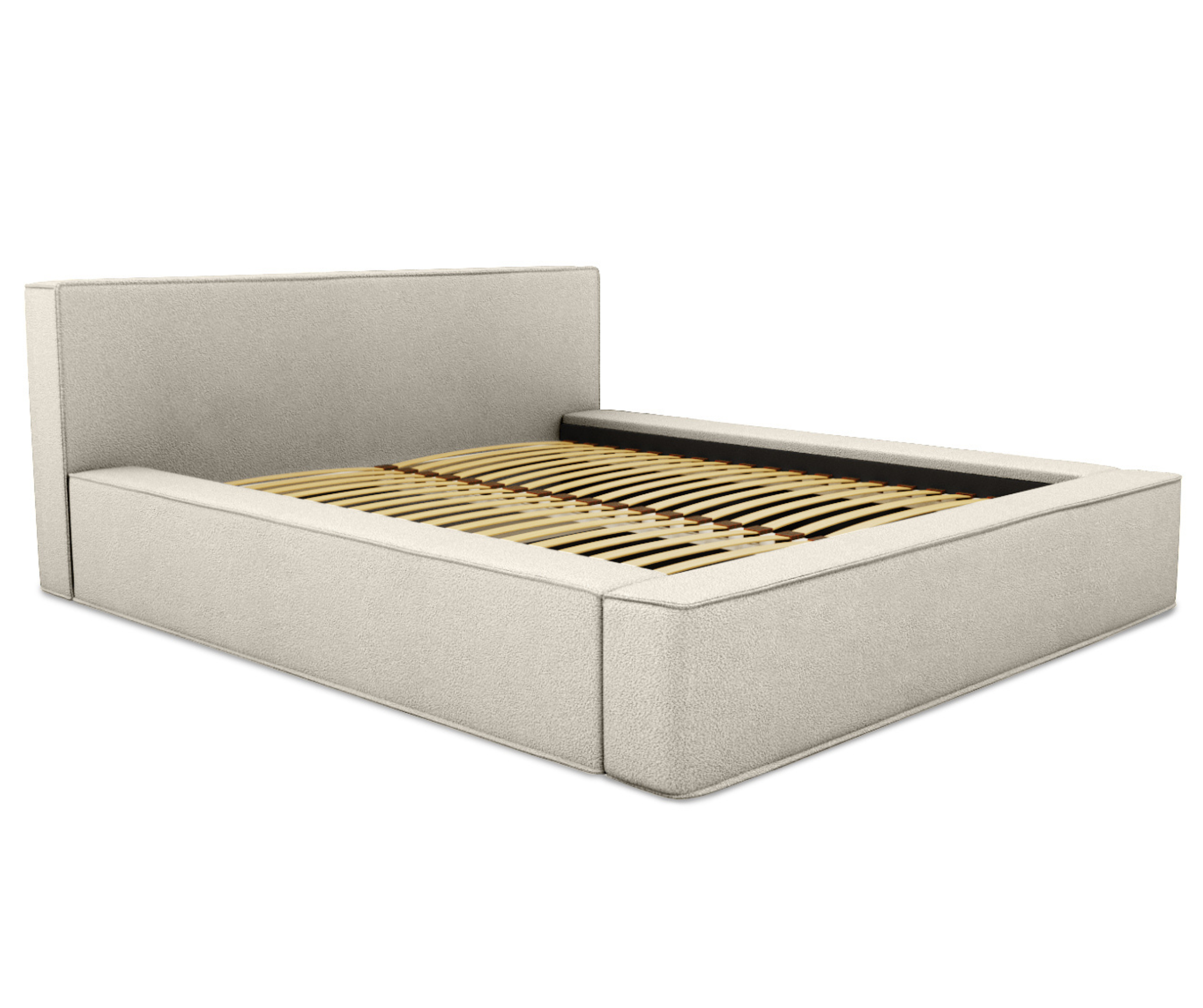 Bed BERNAND, light sand textured