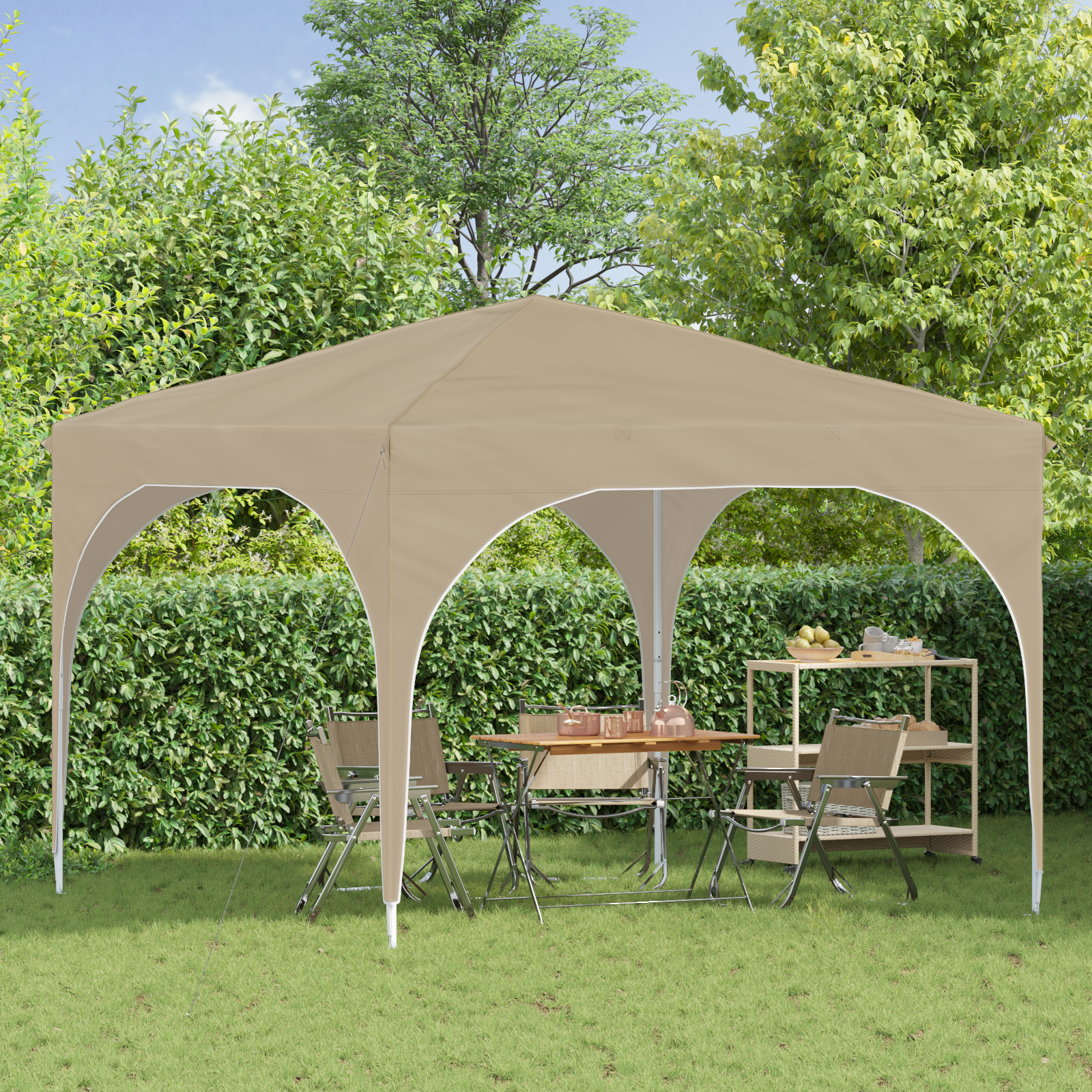 Pop-up svētku telts 290 x 290 x 245 cm Krēmkrāsa