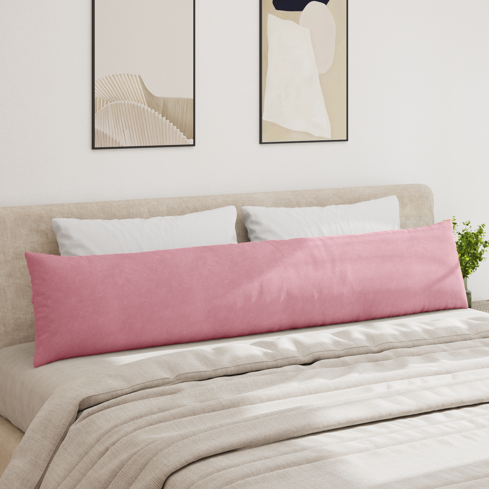 Sofa Cushions 2 pcs Pink 200 x 40 cm Corduroy fabric