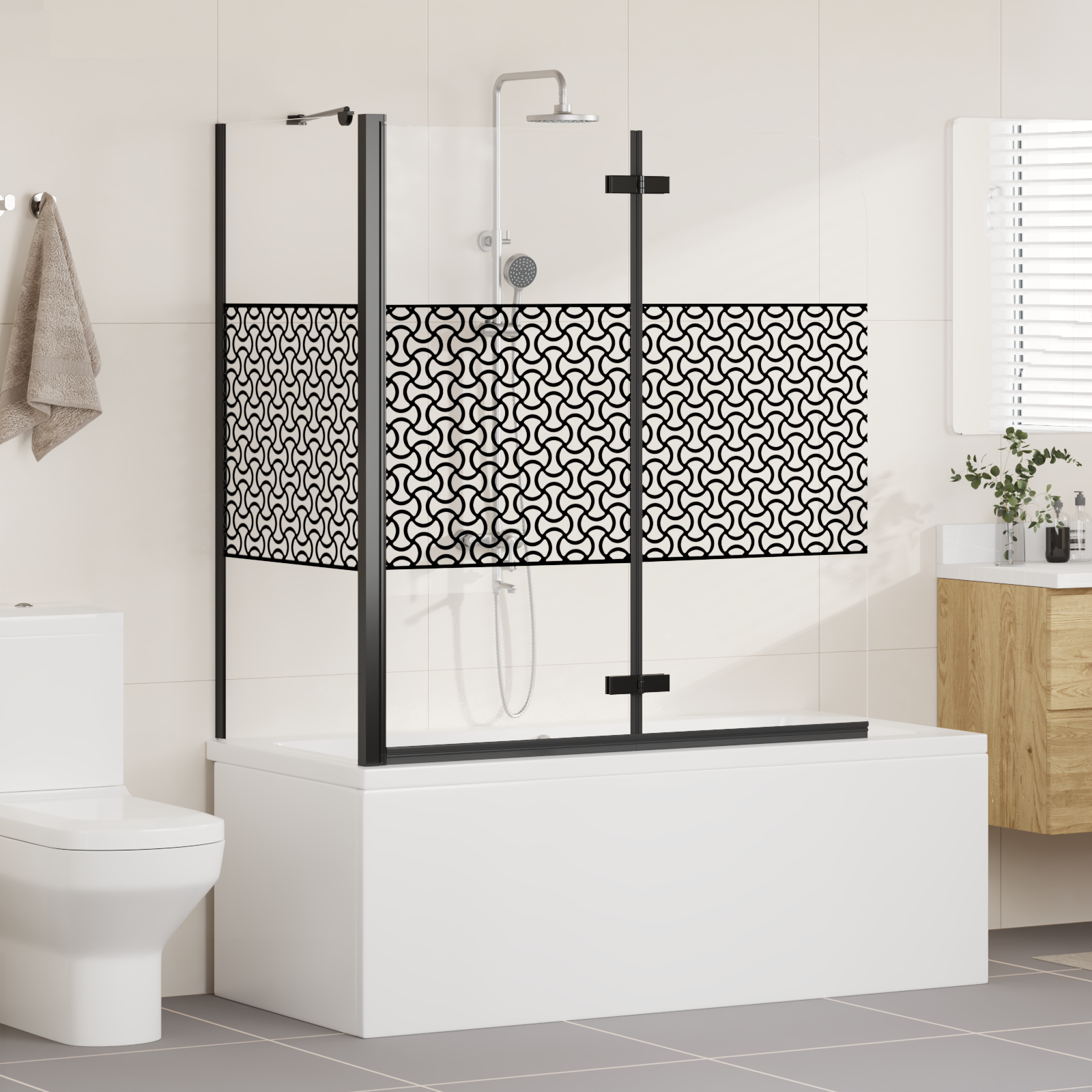 Vanna Apsauga Ģeometriska Melna 120 x 67 x 129 cm