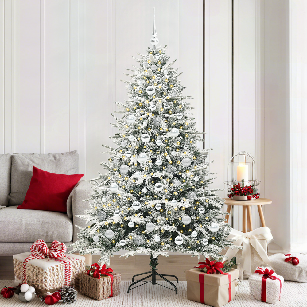 Artificial Pre-Lit Christmas Tree with Ball Set