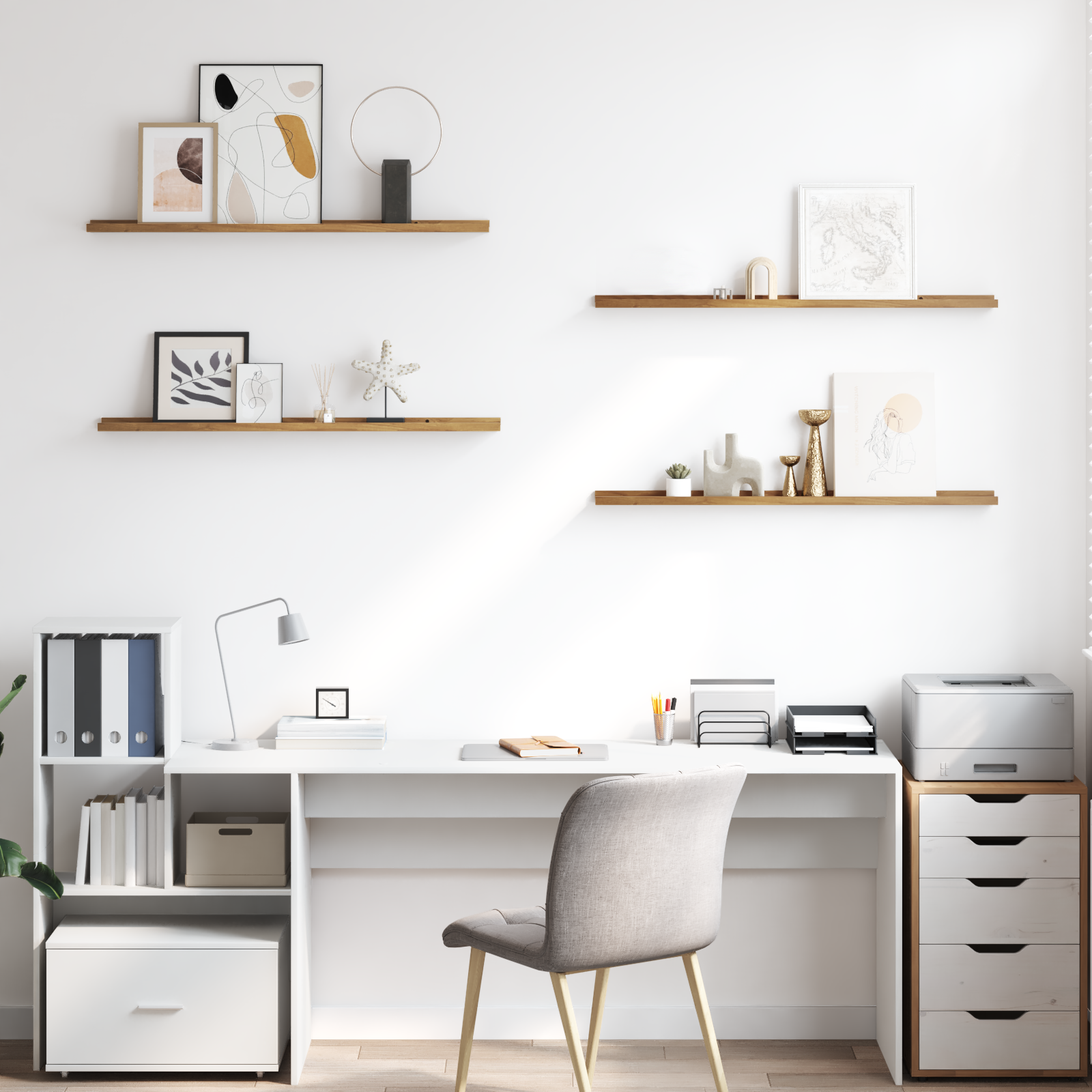 Wall Shelves 4 pcs Brown 100 x 9 x 3 cm Engineered wood