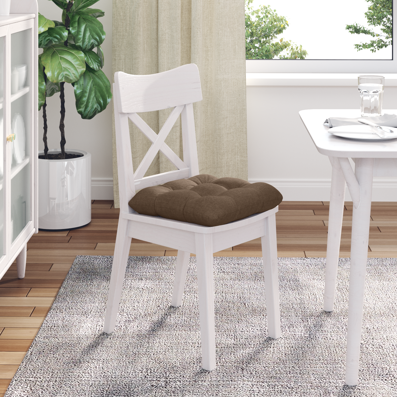 Sėdynių pagalvėlės 4 pcs Ruda 40 x 40 x 12 cm audinys