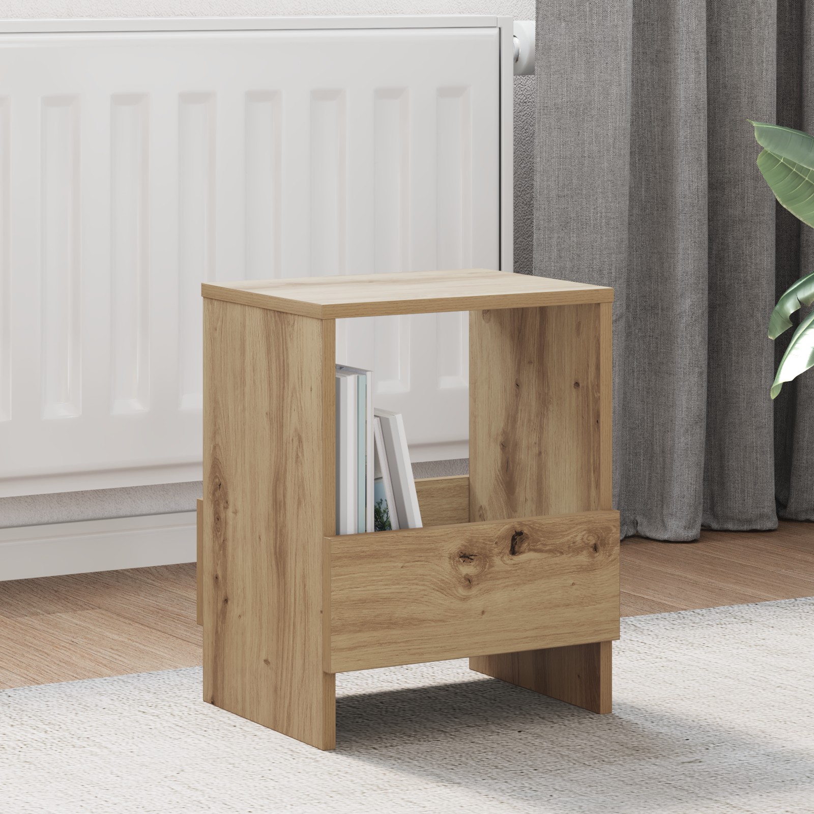 Magazine rack Artisanal oak 35 x 30 x 45 cm