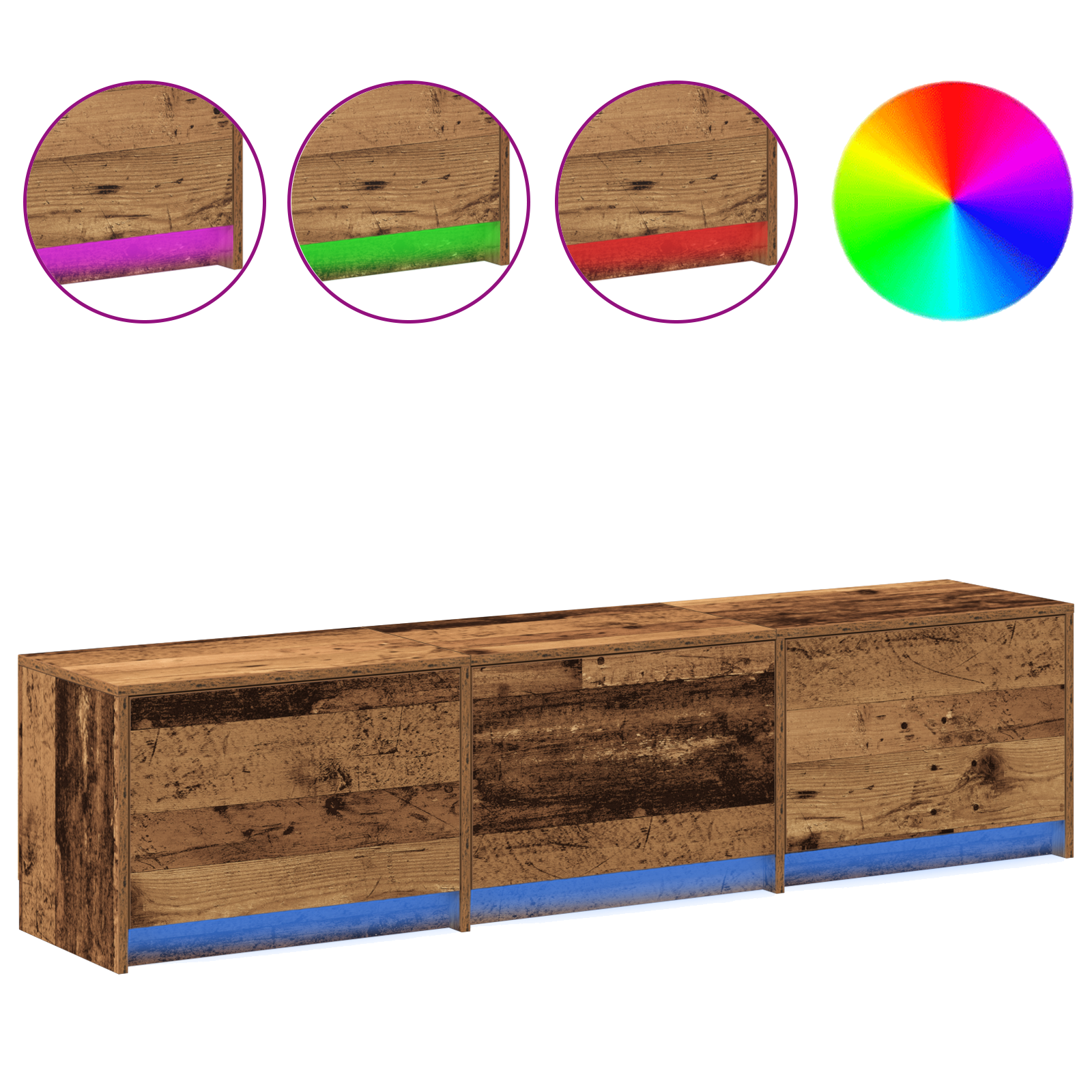 LED TV Cabinet Old Wood 165 x 34 x 40 cm