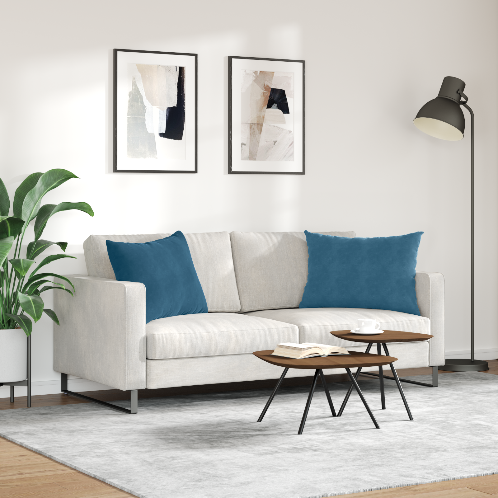 Sofa Pagalvės 2 pcs Mėlyna 70 x 50 cm Kordūrinis audinys