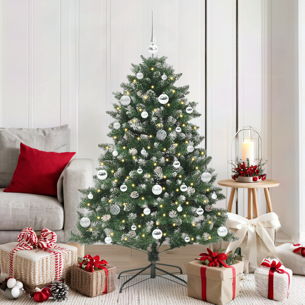 Artificial Christmas Tree Green 150 cm PVC, Plastic and Steel