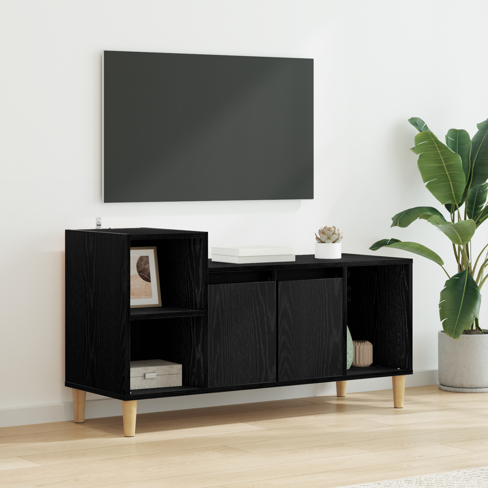 Televizoriaus spintelė Juodas ąžuolas 100 x 35 x 55 cm