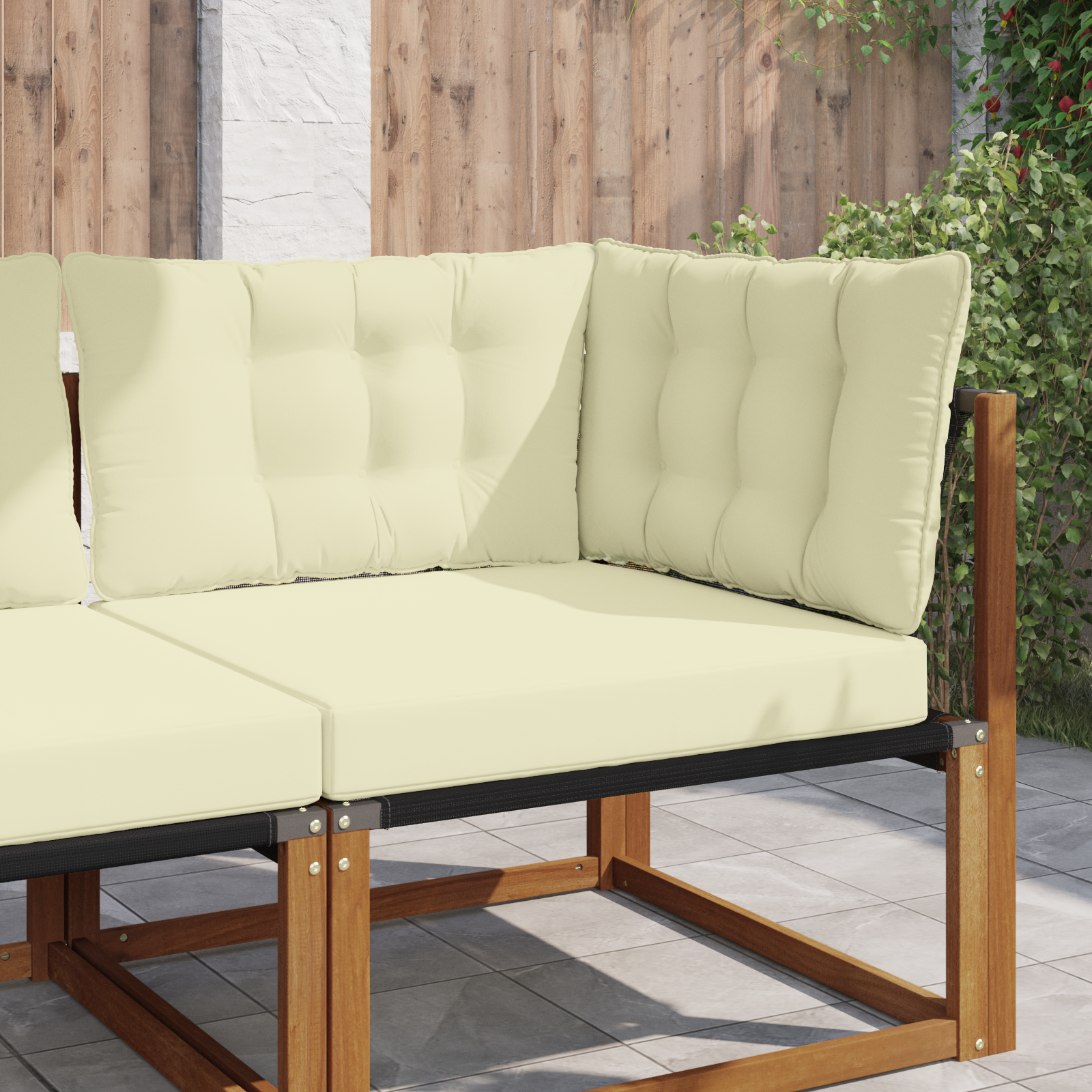 Lauko sofa pagalvėlė 3 pcs Kreminė Poliesteris