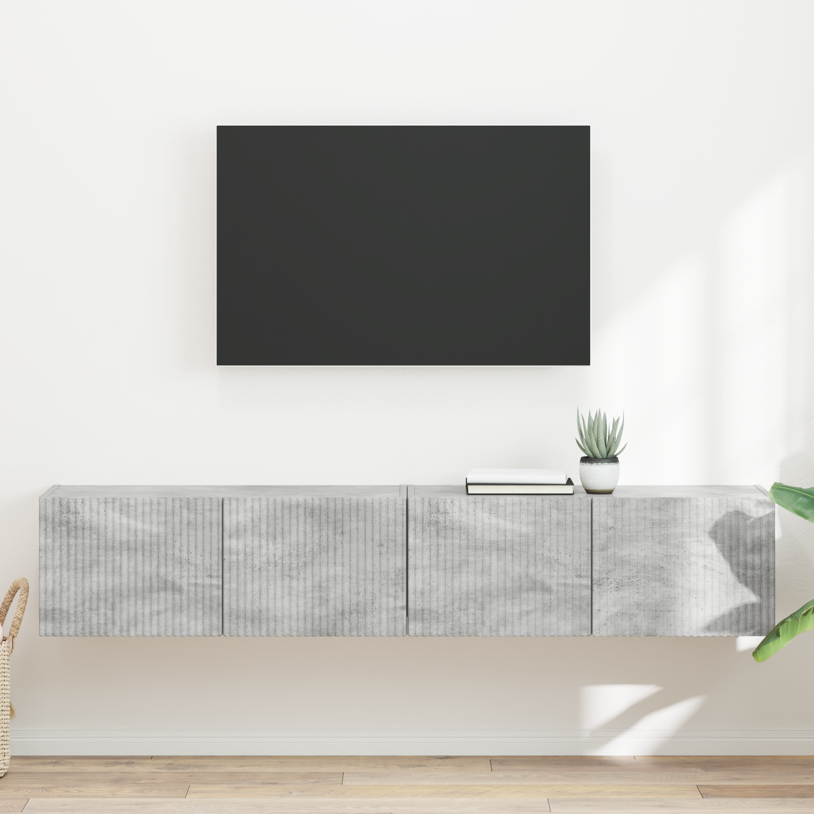 TV sieninė spintelė 2 pcs Betoninė 78,5 x 31 x 29,5 cm