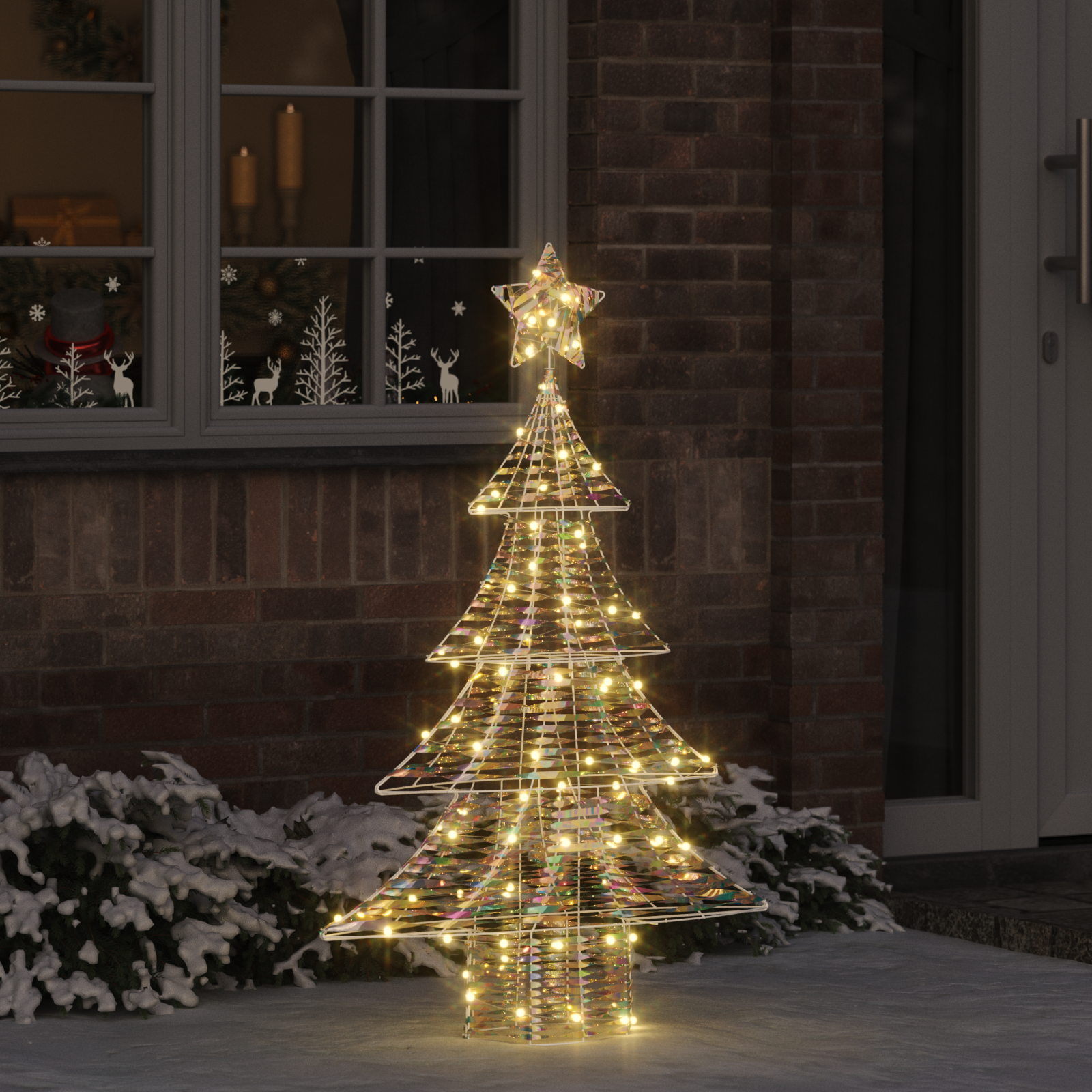Kalėdų eglutė su 120 LED Šilta balta 120,5 cm PET