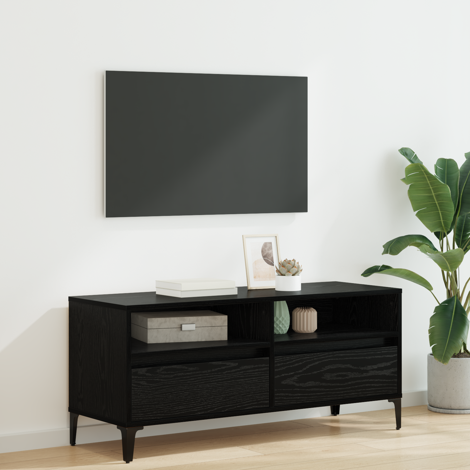 TV skapītis melns ozols 100 x 34,5 x 44,5 cm