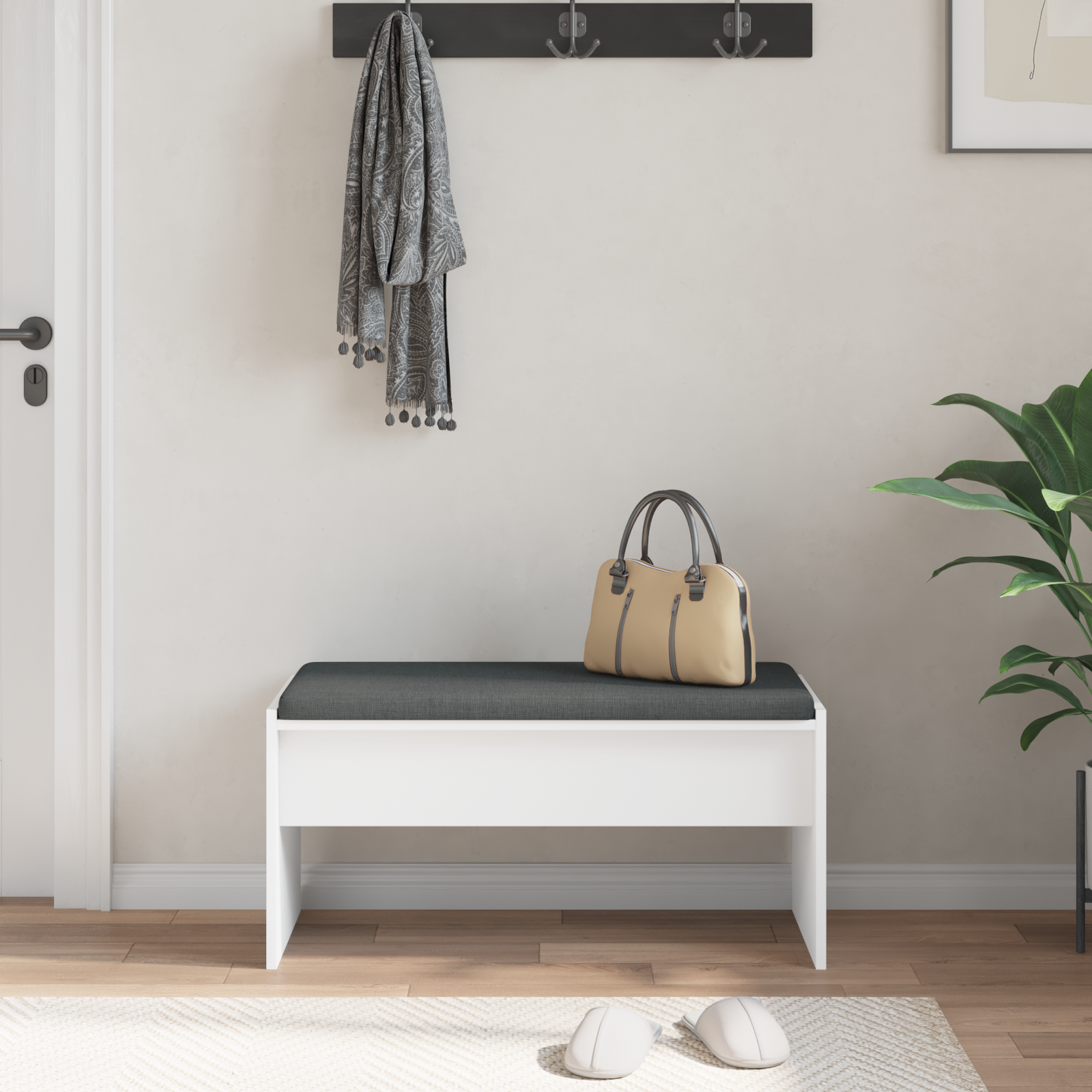 Koridora sols ar spilvenu Balts 80 x 38 x 46 cm