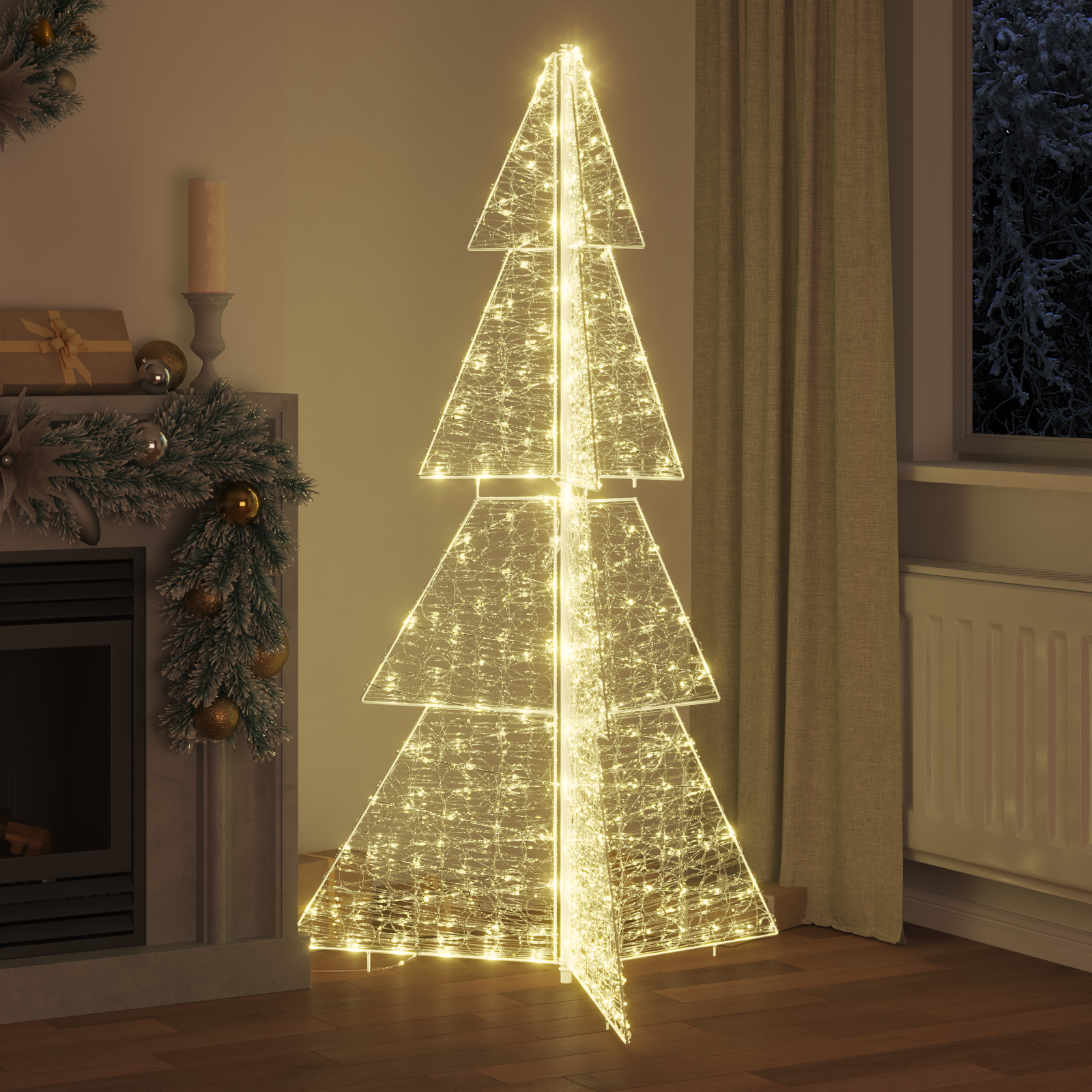 Kalėdų eglutė su 240 LED Šilta balta 180 cm Akrilas