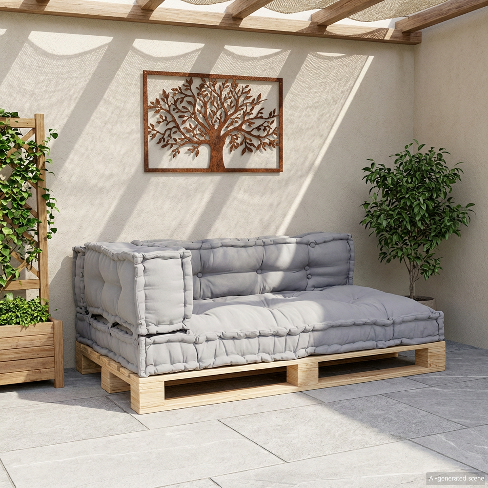 Modern Sofa Cushion Grey Fabric