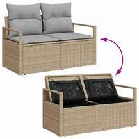 8 Dalių Lauko Sofa Komplektas su Pagalvėmis Smėlio Poliratanas Akacijas - Namų Idėja