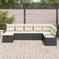 8 dalių sodo sofa komplektas su pagalvėlėmis juoda poli ratanas - Namų Idėja