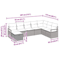 8 dalių sodo sofa komplektas su pagalvėlėmis juoda poli ratanas - Namų Idėja