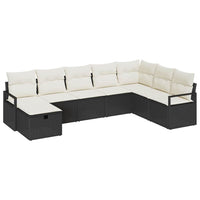 8 dalių sodo sofa komplektas su pagalvėlėmis juoda poli ratanas - Namų Idėja