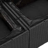 8 dalių sodo sofa komplektas su pagalvėlėmis Juodas Poli Ratanas Akacijos - Namų Idėja