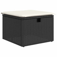 8 dalių sodo sofa komplektas su pagalvėmis Juodas poliratanas - Namų Idėja