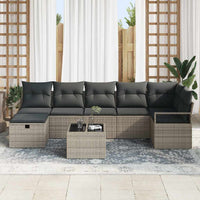 8 dalių sodo sofa komplektas su pagalvėmis pilka poli ratanas - Namų Idėja