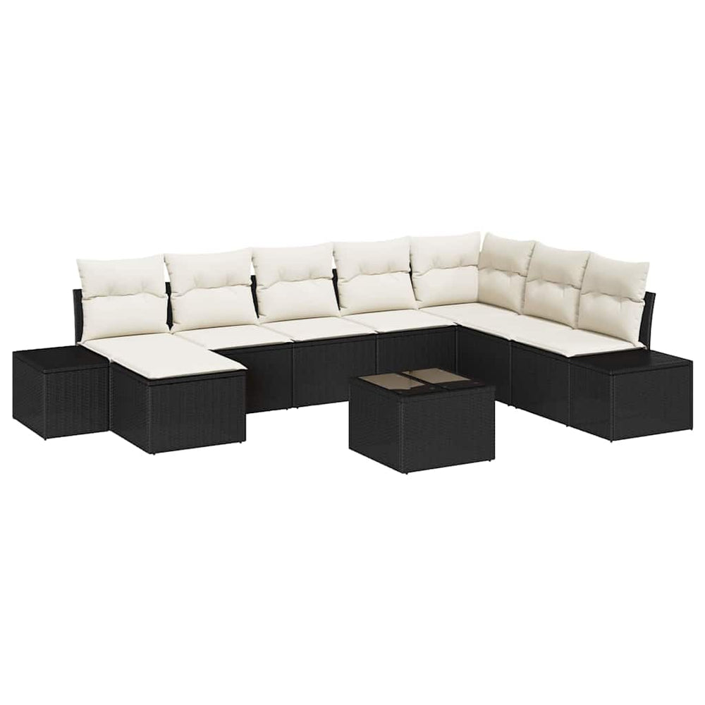 8 dalių sodo sofa komplektas su pagalvėmis Ruda poli ratanas - Namų Idėja