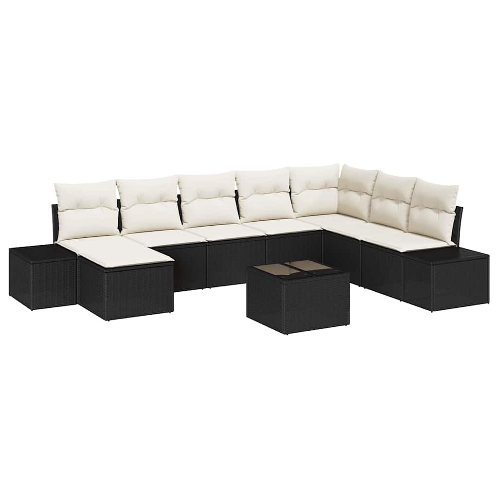 8 dalių sodo sofa komplektas su pagalvėmis Ruda poli ratanas - Namų Idėja