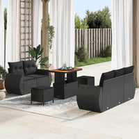 8 dalių sodo sofa rinkinys su pagalvėlėmis juoda poli ratanas akacija - Namų Idėja