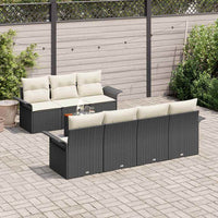 8 dalių sodo sofa rinkinys su pagalvėlėmis juodo poliratanas akacija - Namų Idėja